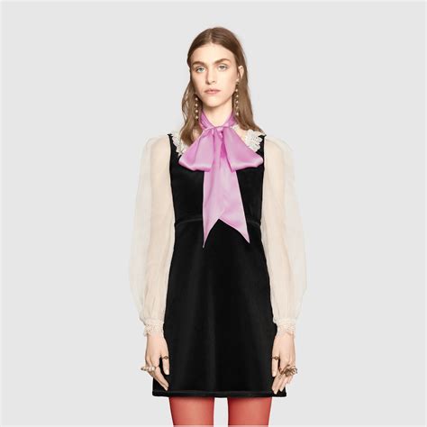 gucci red dress pink bow|Gucci ladies dresses.